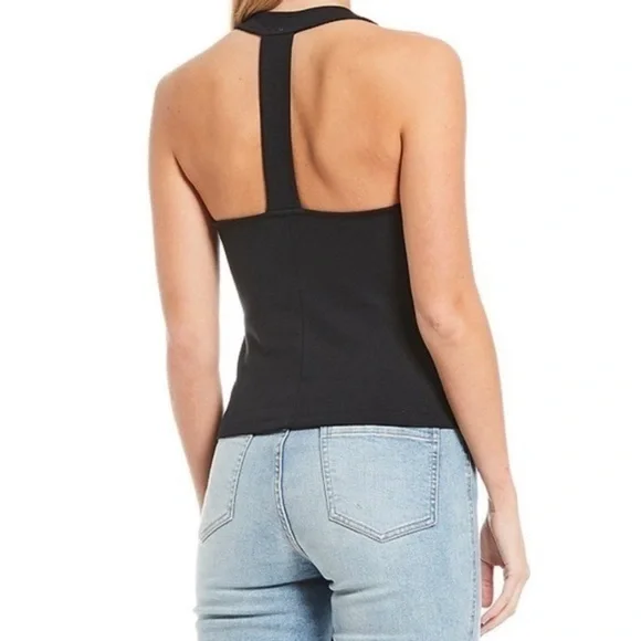 Free People Black Hang Out Cami Tank Top BRAND NEW - Picture 2 of 6